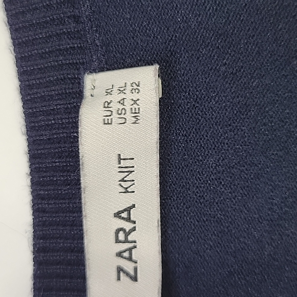 Zara Knit Navy Sweater Tank Top SZ XL - Picture 7 of 7